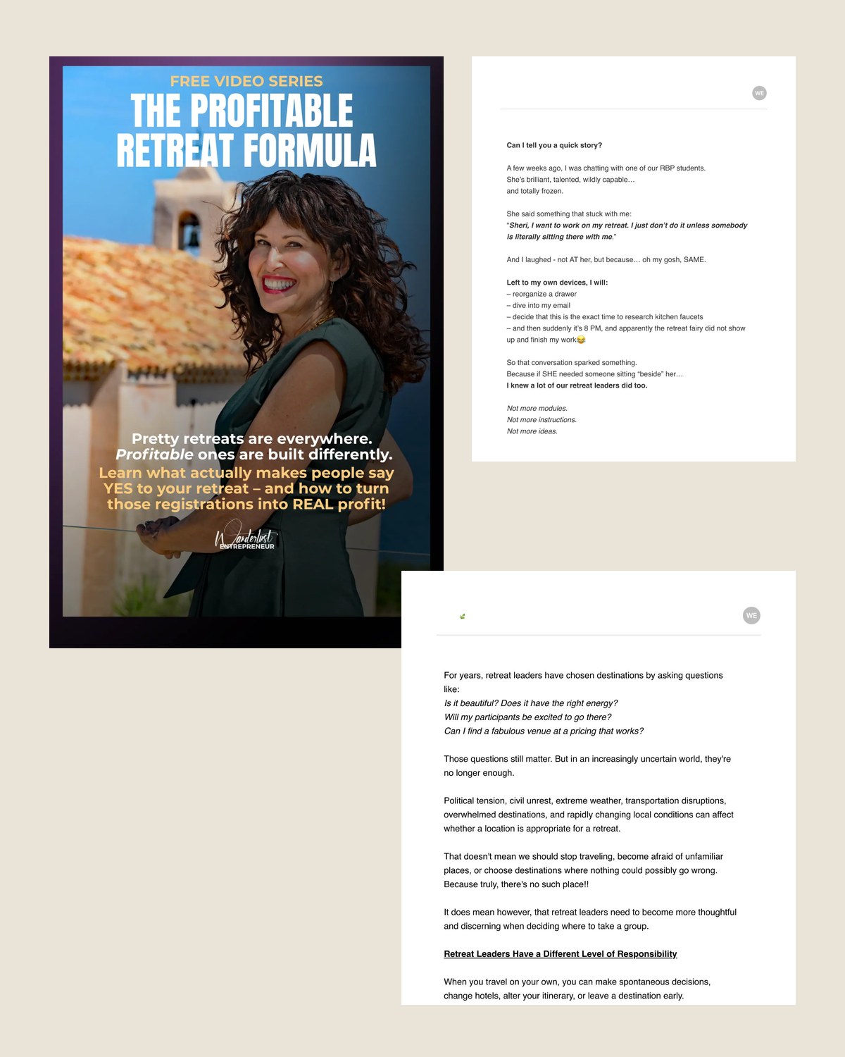 Wanderlust Entrepreneur video series cover and launch email creative