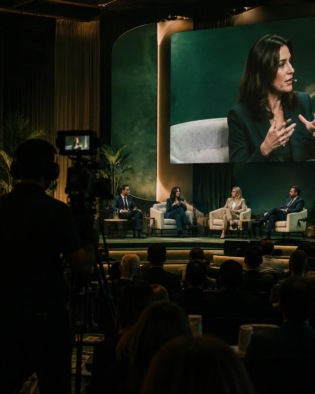 Filmed leadership panel on stage at an international industry summit